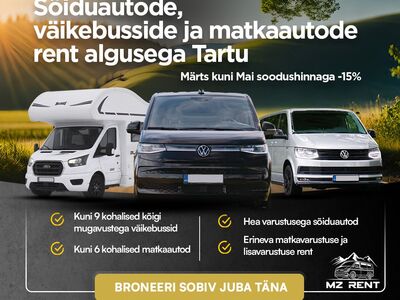 Sõiduautode, väikebusside ja matkabusside rent