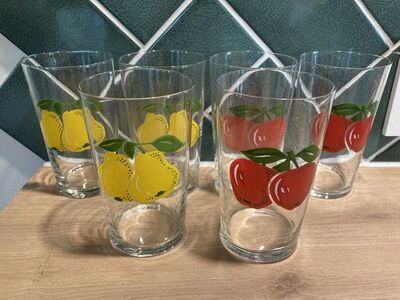 Tarbeklaasi puuviljapiltidega klaasid 6tk