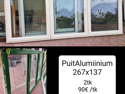 Puitalumiinium aknad 267x137 2tk
