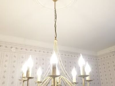 8-HARULINE ANTIIKVIIMISTLUSEGA LÜHTER/LAELAMP Ø 60