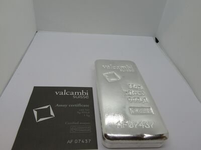 Hõbe Valcambi 1000 gr hõbekangid 999,9 proov