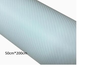 Carbon Fiber Vinyl 3D Carbon White, 50cmx200cm