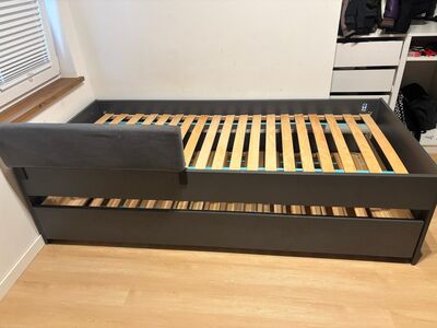 Meblik voodi Double 90-N Dark + alumine madrats
