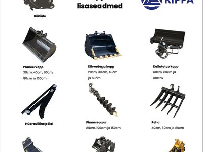 Miniekskavaatorite lisaseadmed