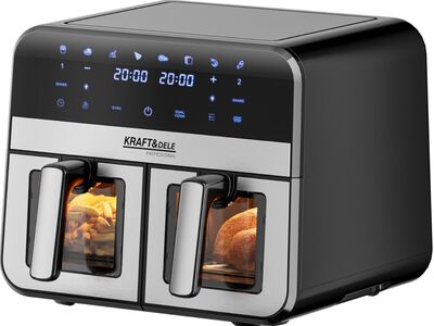 Rasvavaba õhufritüür 9L 2500W, kaks kambrit 4,5L