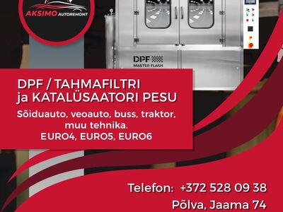 Tahmafiltri ja katalüsaatori pesu