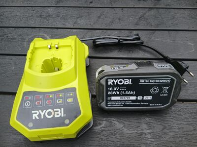 18V Ryobi aku ja laadija, Saksas toodetud