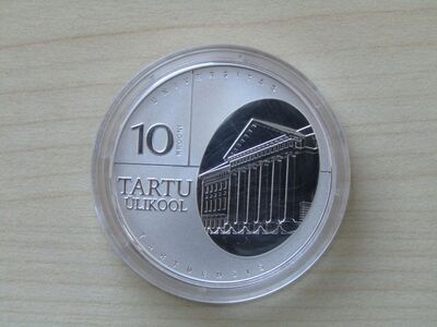 Eesti Vabariigi hõbemünt TARTU ÜLIKOOL, 10 KROONI