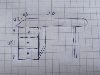Täispuit kirjutuslaud, väiksem