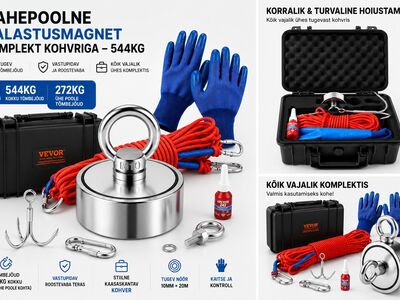 VEVOR otsimismagneti komplekt kohvriga 544kg