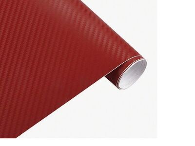Carbon Fiber Vinyl 3D Carbon 30cmx127cm punane