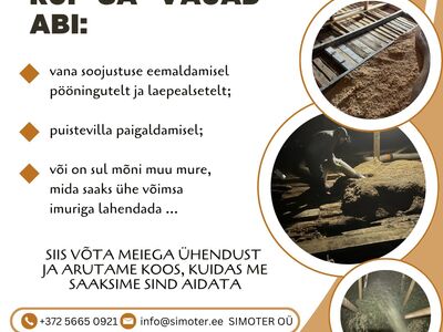 Vana soojustuse eemaldamine ja uue paigaldus