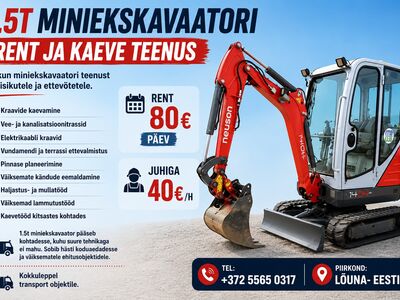 Otsin tööd 1.5T miniekskavaatoriga