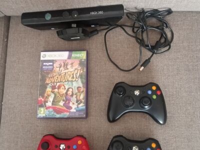 Xbox 360 kinect sensor + mäng, 3x Xbox 360 pult