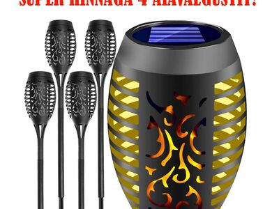 Päikesepaneeliga aiavalgustid/LED tõrvikud 4tk