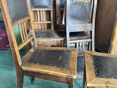 Arts & Crafts stiilis 6 tammepuidust söögitooli
