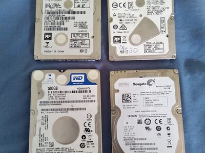 4x 500GB SATA 2,5" sülearvuti HDD