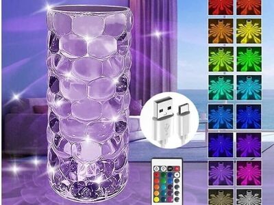 LED kristall-lamp, 16 värvi, puutetundlik, hämar