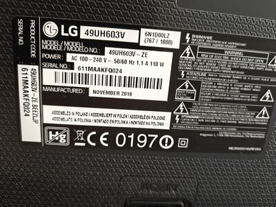Televiisor LG UH603