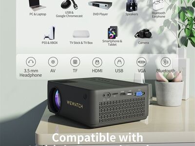 LED-projektor WEWATCH V10 Pro WiFi Bluetooth 1080P