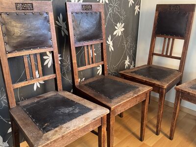 Arts & Crafts stiilis 6 tammepuidust söögitooli