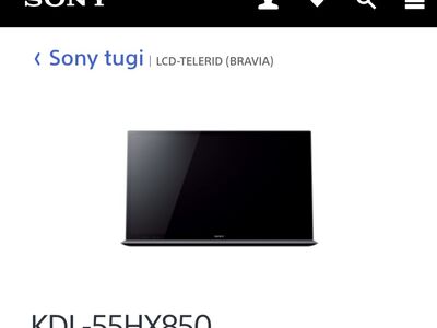 SONY BRAVIA KDL-55HX850 teler/televiisor