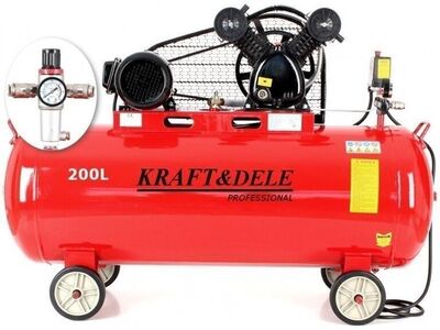 Õlikompressor KD1473 200L, 2 kolvi + separaator