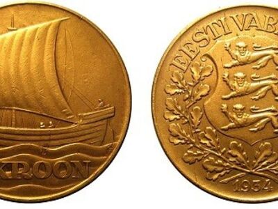 EW 1-kroonine 1934 (kullakarva)