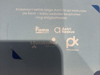 Astri Grupi kinkekaart