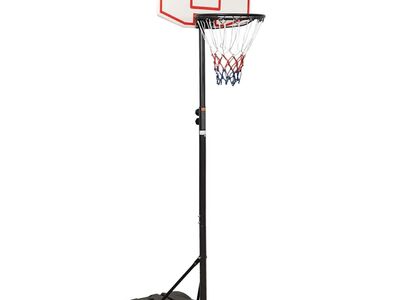 vidaXL korvpallilaud jalaga, valge, 216–250 cm, polüetüleen
