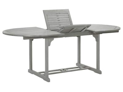 vidaXL Τραπέζι Κήπου Γκρι 200 x 100 x 75 εκ. από Μασίφ Ξύλο Ακακί