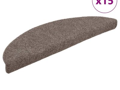 vidaXL isekleepuvad trepimatid, 15 tk, 56 x 17 x 3 cm, beežid, poolringikujulised