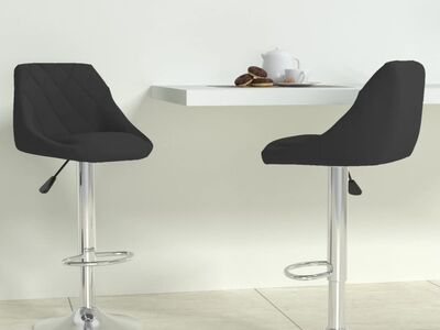 vidaXL baaritoolid 2 tk, must, samet