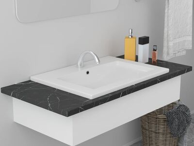 vidaXL sisseehitatud valamu, 61 x 39,5 x 18,5 cm, keraamiline, valge