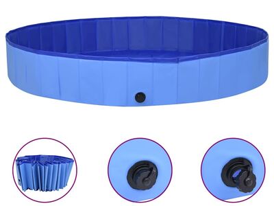 vidaXL kokkupandav koertebassein, sinine, 300 x 40 cm, PVC