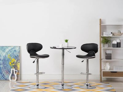 vidaXL baaripukid 2 tk, must, kunstnahk