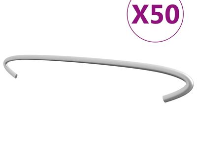 vidaXL gabiooni konksud 50 tk, tsingitud teras 30 cm
