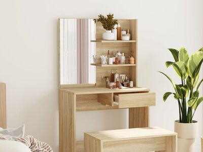 vidaXL peegliga tualettlaud, Sonoma tamm, 74,5 x 40 x 141 cm