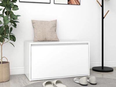 vidaXL esikupink 80 x 40 x 45 cm, valge, tehispuit