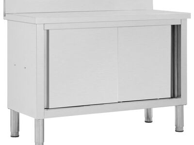 vidaXL töölaud liugustega, 120x50x(95-97) cm, roostevaba teras