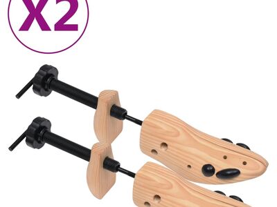 vidaXL kingapuud 2 paari suurus 41–46 männipuit