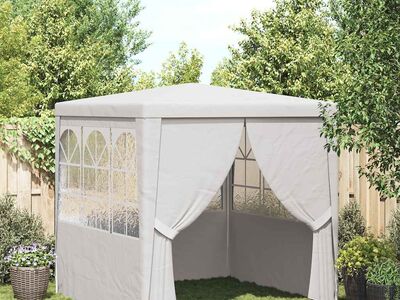 vidaXL professionaalne peotelk külgseintega, 2 x 2 m, valge 90 g/m²