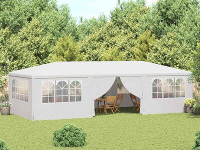vidaXL professionaalne peotelk külgseintega, 4x9 m, valge 90 g/m²