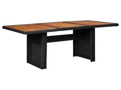 vidaXL aia söögilaud, must, 200 x 100 x 74 cm, polürotang