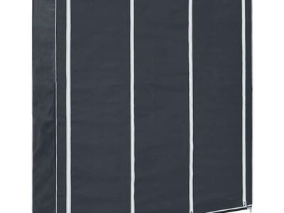 vidaXL sektsioonide ja torudega kapp, must, 150 x 45 x 175 cm, kangast