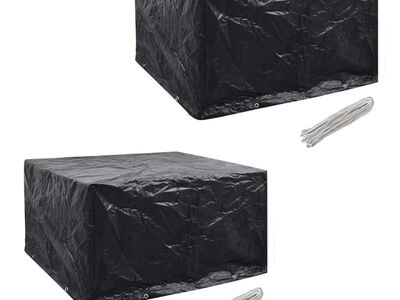 vidaXL aiamööblikatted 2 tk 6 inimesele polürotang 8 avaga 172x113 cm