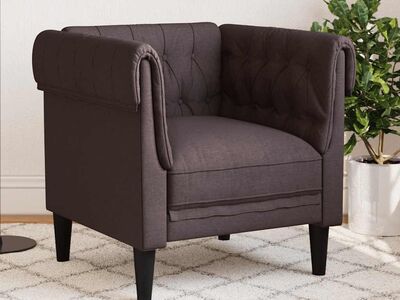 vidaXL Chesterfield tugitool, tumepruun, kangas
