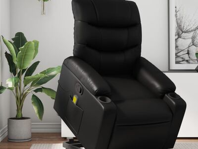 vidaXL elektriline massaažitool, must, kunstnahk