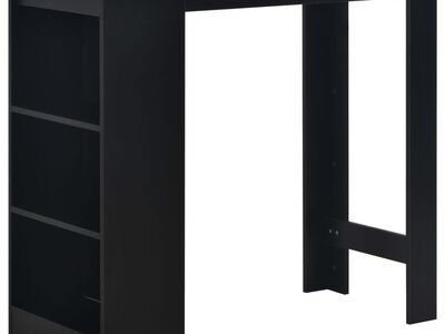 vidaXL baarilaud riiuliga, must, 110 x 50 x 103 cm