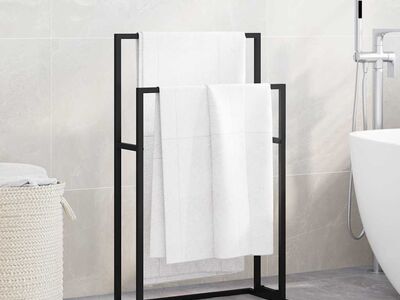 vidaXL eraldiseisev rätikurest, must, 48 x 24 x 78,5 cm, raud